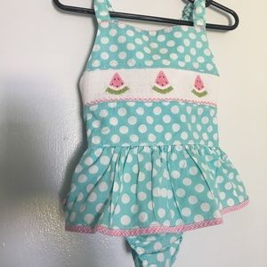Smocked swimsuit girl 5 Anavini brand watermelons